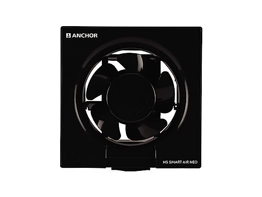 anchor by panasonic HS Smart Air Neo 200mm, High Speed Motor Exhaust Fan For Kitchen, Bathroom With 1800 Rpm (Black)