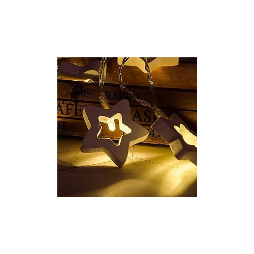 Lexton Star Shaped 16 Led String Light |Plug Sourced|Warm White |for Indoor & Outdoor Decorations
