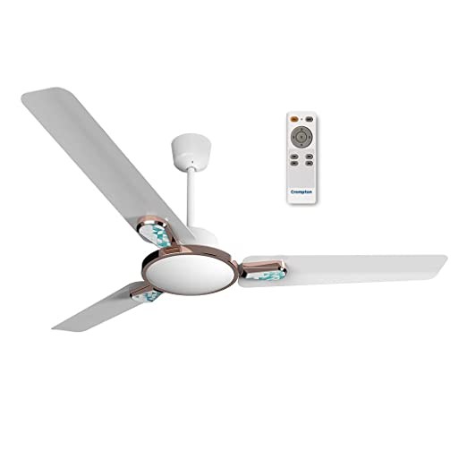 Crompton Energion Stylus 1200 mm (48 inch) BLDC Ceiling Fan with Remote and Anti-Dust Technology High Speed Energy Efficient Designer (Glow White), (5 Years Warranty )