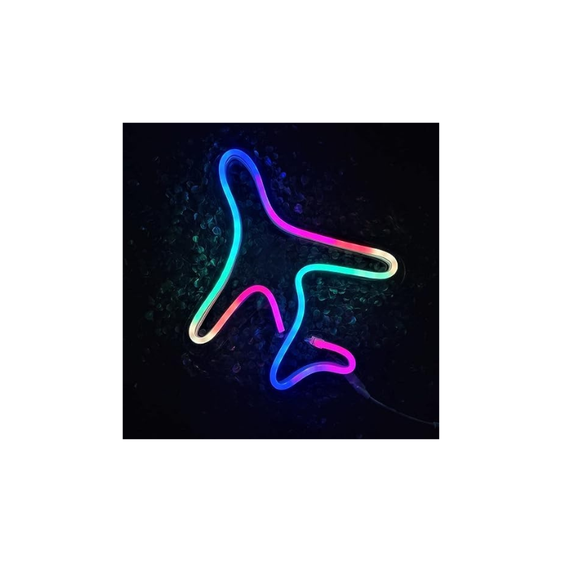 BUBBLE BEE WAFFLES & TEA Airplane Multi Colour LED neon Sign App Controlled, Kids Room, Living Room, Party, Restaurant. (10x12 inches)