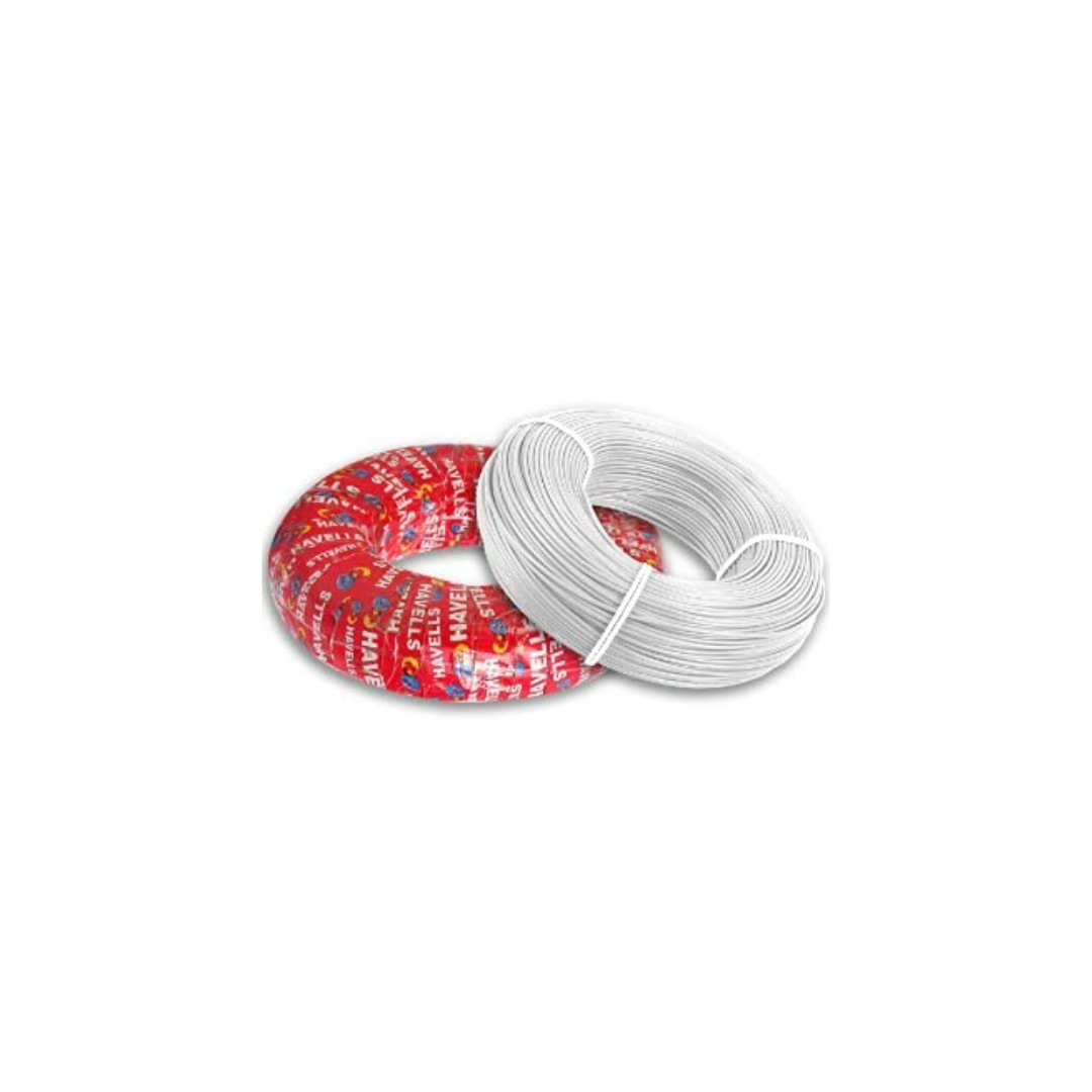 Havells 2.5 Sqmm Single Core Life Line Plus White Flexible Cable, Whffdnwl12X5, Length: 180 M