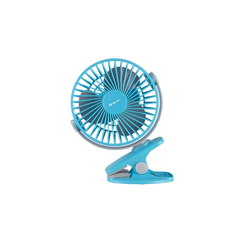 BAJAJ PYGMY MINI 110 MM 10 W HIGH SPEED OPERATION, USB CHARGING, MULTI-CLIP FUNCTION PERSONAL FAN