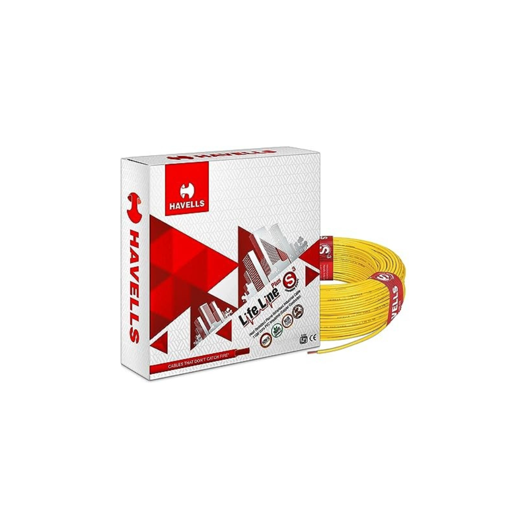 Havells Life Line Plus S3 1 sq mm PVC HRFR Cable (Yellow)