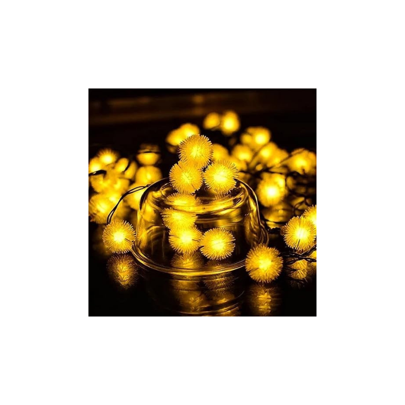 PESCA Firework Ball String Lights for Indoor Outdoor Decoration Diwali Light for Party Birthday Diwali Christmas Navratri Valentine Gift Home Decoration Light (3 Meter 15 LED, Warm White)