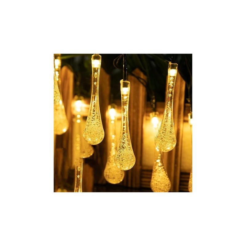 Gesto Water Drop LED String Lights - 20 Feet Fairy Lights with 20 LED Bulb – Waterproof Fairy Crystal LED Serial Lights - LED Lights for Home Decoration, Diwali & Christmas -(Warm White)