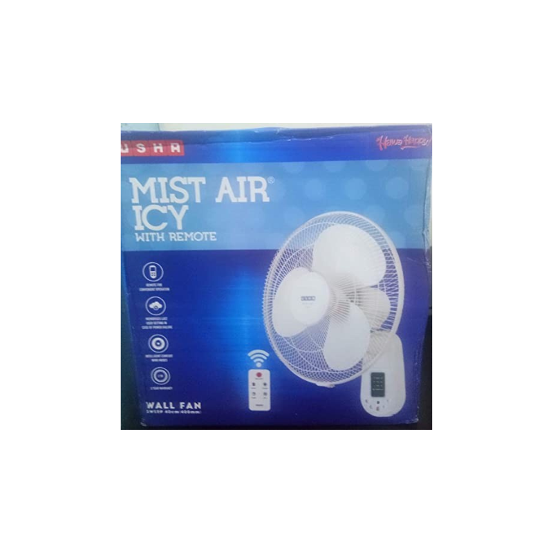 USHA Mist Air Icy 400MM wall fan With Remote