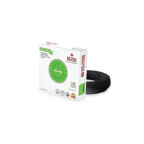 Polycab Eco-Friendly Greenwire PVC Insulated Copper Cable for Domestic & Industrial Connections Electric Wire (BLACK, 90m, 4sqmm)