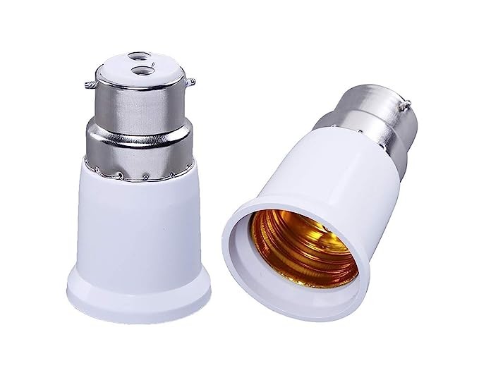 ambert B22 to E27 Converter Lamp Holder Light Bulb Adapter (White)