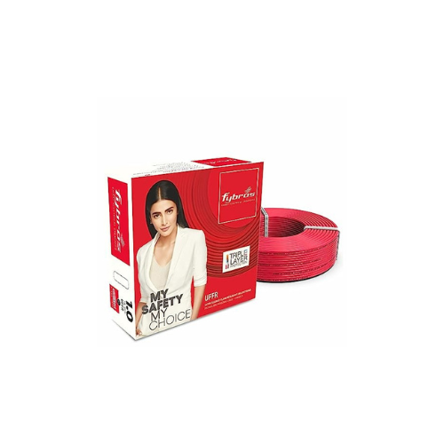 Fybros ULTRA FLEXIBLE FR PVC Insulated 1 Sq Mm Wire | UFFR Red Copper Wires & Cables| Cables For wiring | 1 Sq Mm Red wire 90 meter| Industrial Wire Cable| Electrical Wire