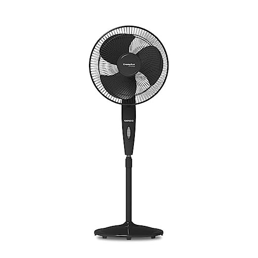Crompton HighSpeed Torpedo 400-MM Pedestal Fan(Black)