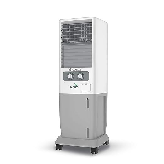 Havells Alitura Tower Air Cooler - 20L, White, Grey