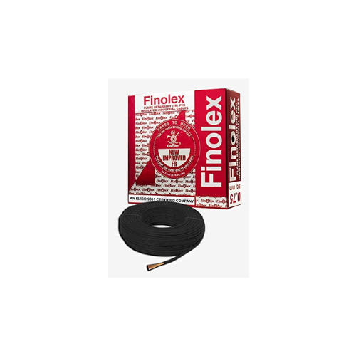 Finolex FR PVC Silver 2.5 SQ.MM Insulated Wire for Industrial & Domestic Use | Home Electric Wires | Black Color 90 Meter