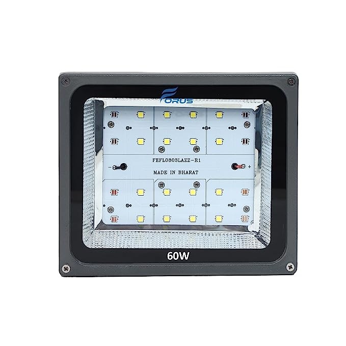 Forus 60W LED Flood Light with 10 Years Warranty, Cool White, Waterproof Outdoor Flood Light with Superior Brightness and More Electricity Saving Feature, Durable Periphery & Boundary Wall Light