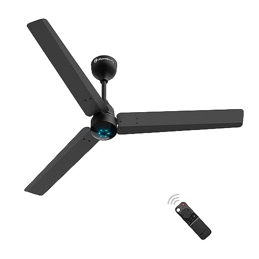 atomberg Renesa 1200mm BLDC Motor 5 Star Rated Ceiling Fans for Home with Remote Control | Upto 65% Energy Saving High Speed Fan with LED Lights | 2+1 Year Warranty (Midnight Black)