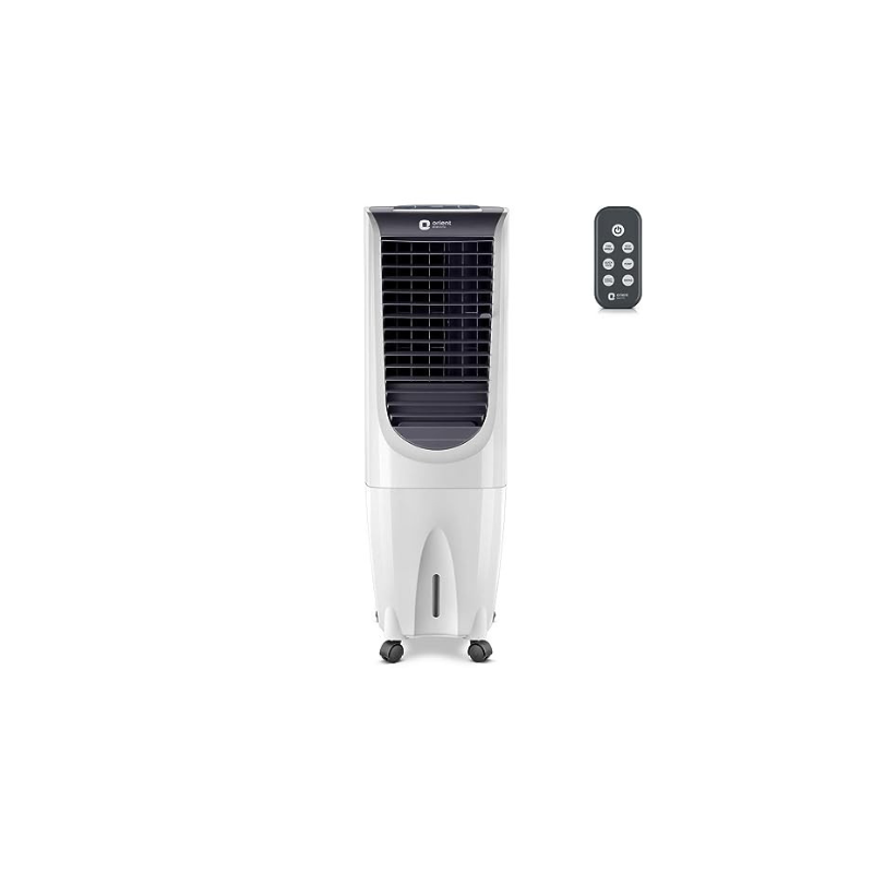 Orient Electric CT2604HR Tower Air Cooler with Remote & Honeycomb Pads - 26L, White, Grey