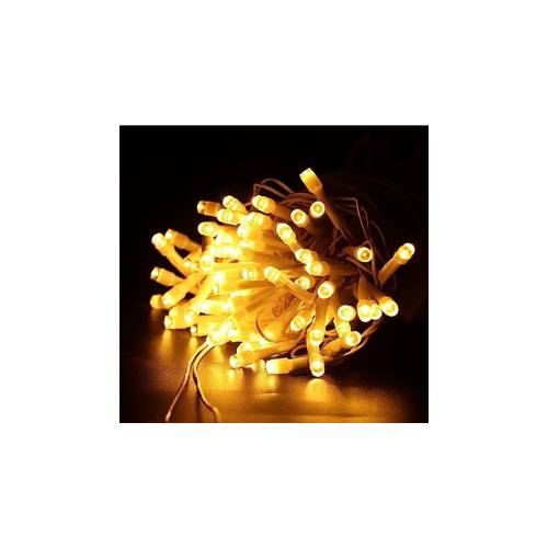 TUCASA- 11 Meter Still led ladi Christmas String Light for Festive Decorations, Diwali and Christmas Lighting (Warm White)-Plug in