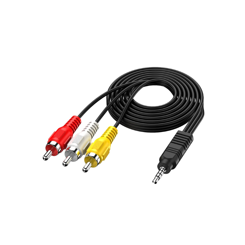 1.2 Meter Black Stereo To 3 Rca Cable, For TV
