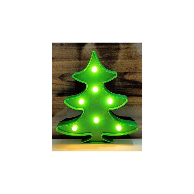 VRB Dec™ Night Light LED Marquee Sign-Baby Light-Battery Operated Nursery Lamp, Decorative Light for Kid's Room/Party/Home/Wall Décor Party Light and Wall Lamp (Pack of 1) (Chritmas Tree)