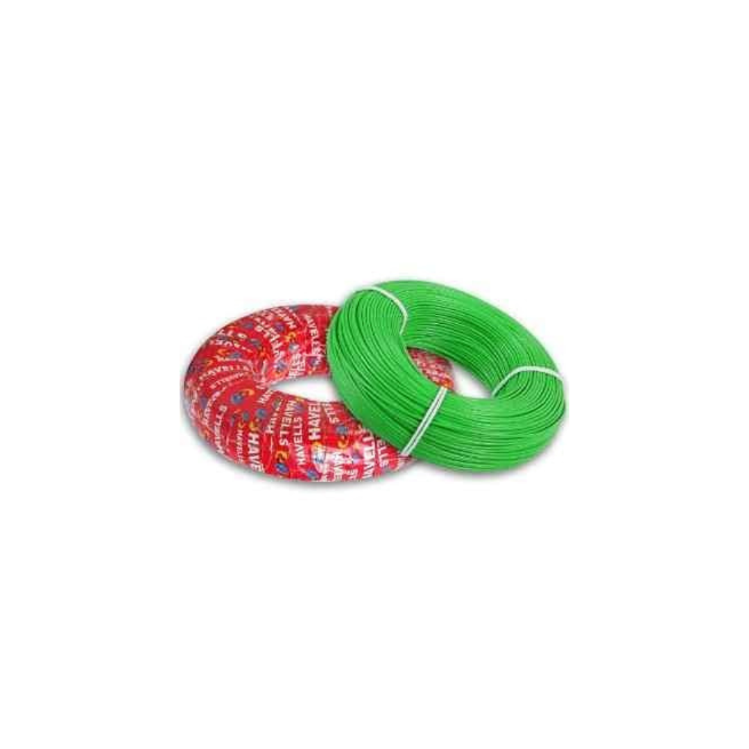 Havells 4 Sqmm Single Core Life Line Plus S3 Frhr Green Flexible Cable, Whffdngl14X0, Length: 180 M