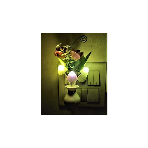 Lexton 3 Led Flower Shaped Night Lamp with Auto On/Off Sensor |for Indoor & Outdoor Decorations (Multicolor, Pack of 1), Standard (Lex-SensorLamp)