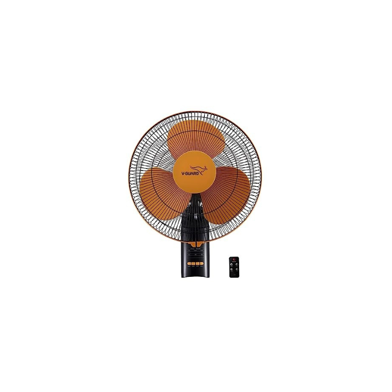 V-Guard Esfera PLUS RW 16 Remote Wall Fan; Speed: 1300 RPM, Sweep: 400mm and Power Consumption: 52W (Orange Black)