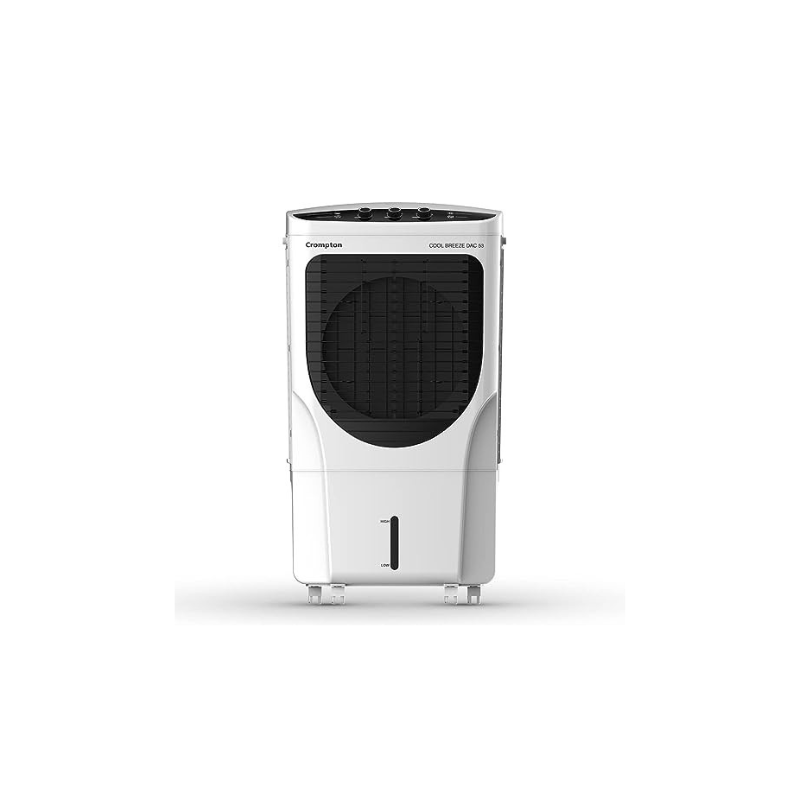 Crompton Cool Breeze DAC Desert Air Cooler- 53L; with Everlast Pump, 4-Way Air Deflection and Honeycomb Pads; White & Black, (ACGC-CBDAC53)