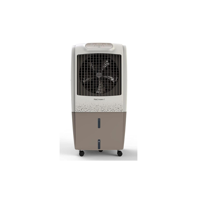 Havells Kool Grande-i 85 Litres Desert Air Cooler- Electronic panel with Remote; Odour Free 3 Side Honeycomb Pads, Ice Chamber, Low water Alarm and Powerful Air Delivery (White - Champagne Gold)