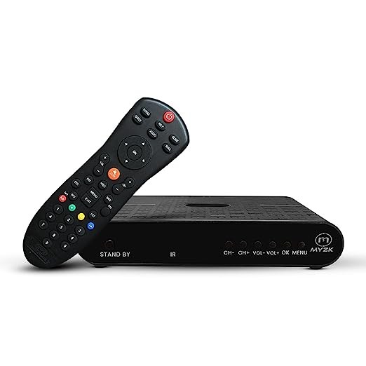 OYDiS MYZK DD Free Dish Set Top Box Receiver Free to Air for (DTH-MPEG2) with Remote & RCA Cable & Adapter