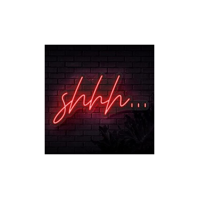 Shhh... neon sign (8x18 inches) Neon Sign/Lights Neon LED Light, Decorative Light for Room, Bedroom, Party and Bar. (Pink)