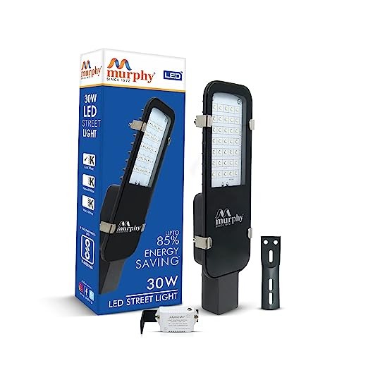 Murphy LED 30W Dusk to Dawn Auto Day/Night ON/Off Street Light, IP-65 Outdoor Light (Cool White,  Aluminum)