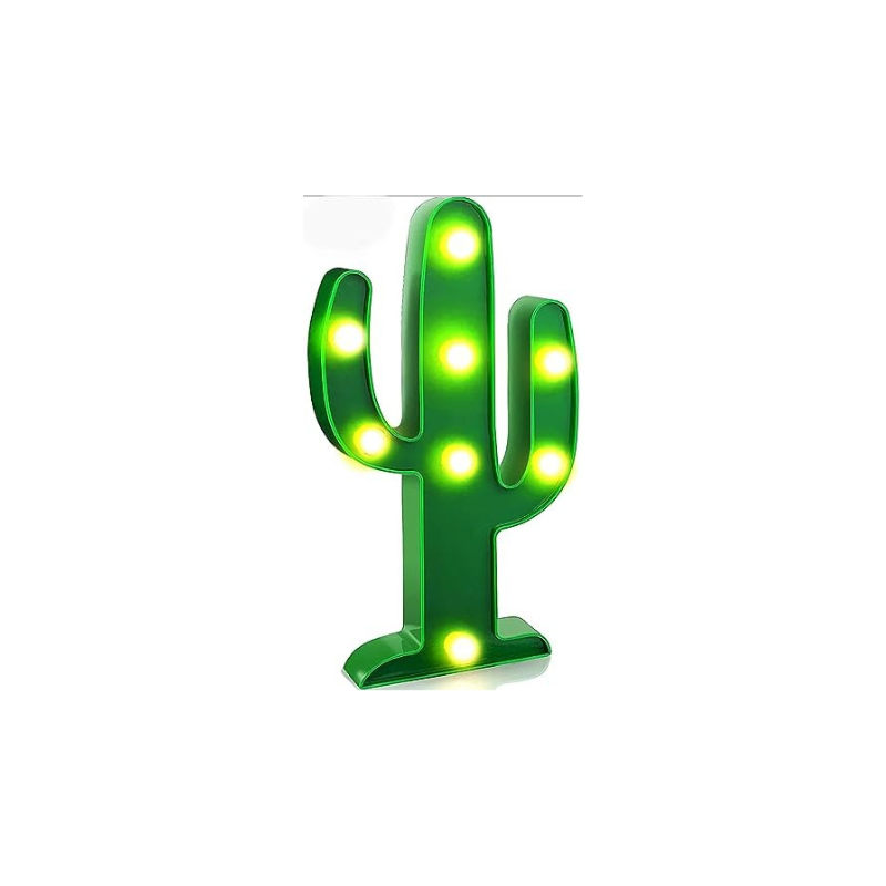 VRB Dec™ Night Light LED Marquee Sign-Baby Light-Battery Operated Nursery Lamp, Decorative Light for Kid's Room/Party/Home/Wall Décor Party Light and Wall Lamp (Pack of 1) (Cactus Shape)