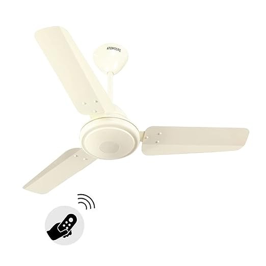 atomberg Efficio 900mm BLDC Motor 5 Star Rated Classic Ceiling Fans with Remote Control | High Air Delivery Fan with LED Indicators | Upto 65% Energy Saving | 2+1 Year Warranty (Ivory)
