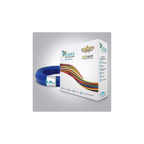 SYSKA PVC WFBL511006 FR-4 sq mm Cables (90 m, blue)